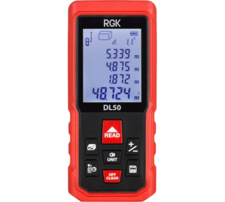 Лазерный дальномер с угломером RGK DL50 купить по низкой цене | МАКСПРОФИТ
